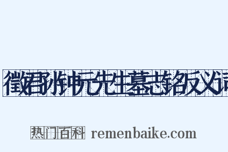 徵君孙钟元先生墓志铭反义词是什么意思的图片